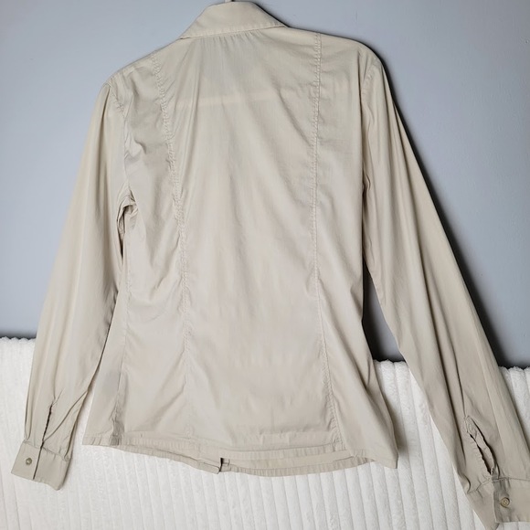 Italian-Made Button-Down Blouse Cream M Classic Capsule Jeckerson Quiet Luxury - Picture 3 of 10
